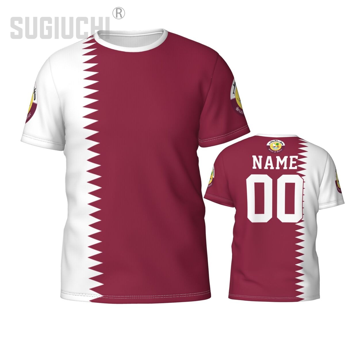 3D Printing Qatar - Custom Name Number Qatar Flag Emblem