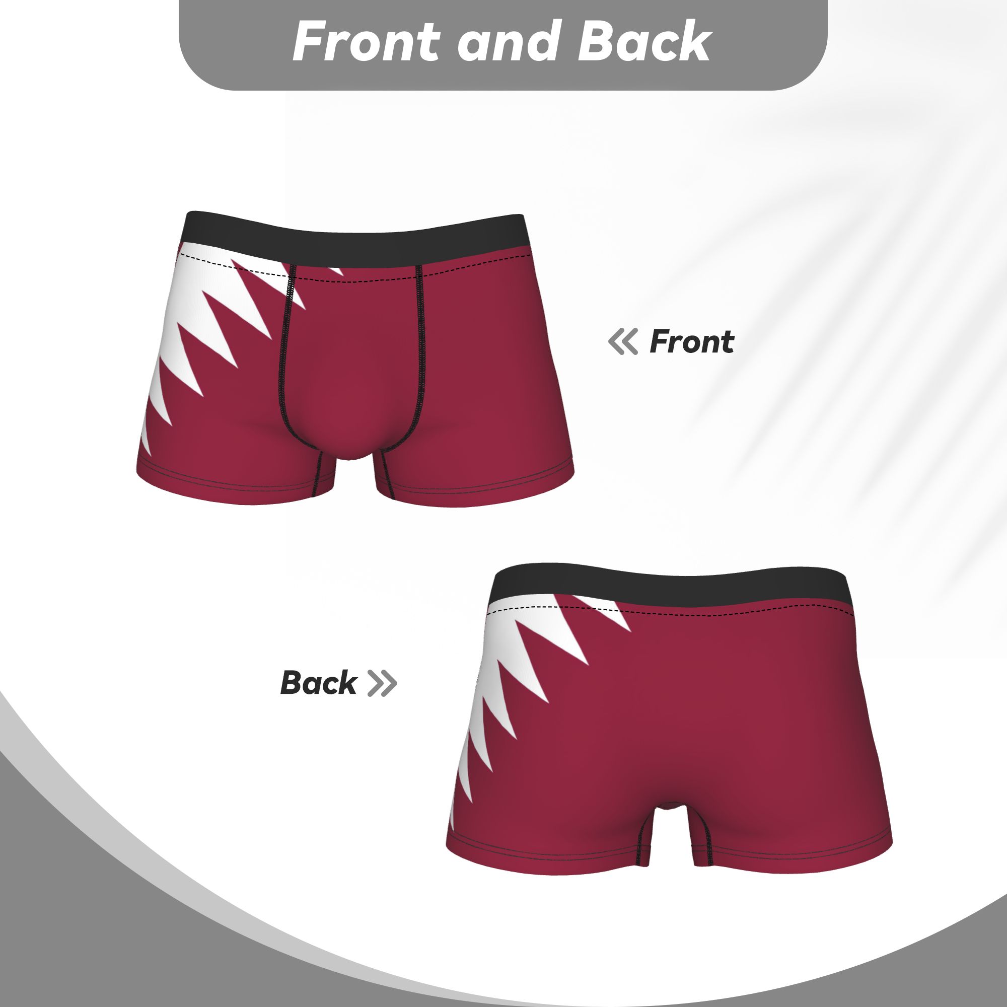 Qatar Flag Emblem Underwear  N - 3D Printing Qatar 评论和价格