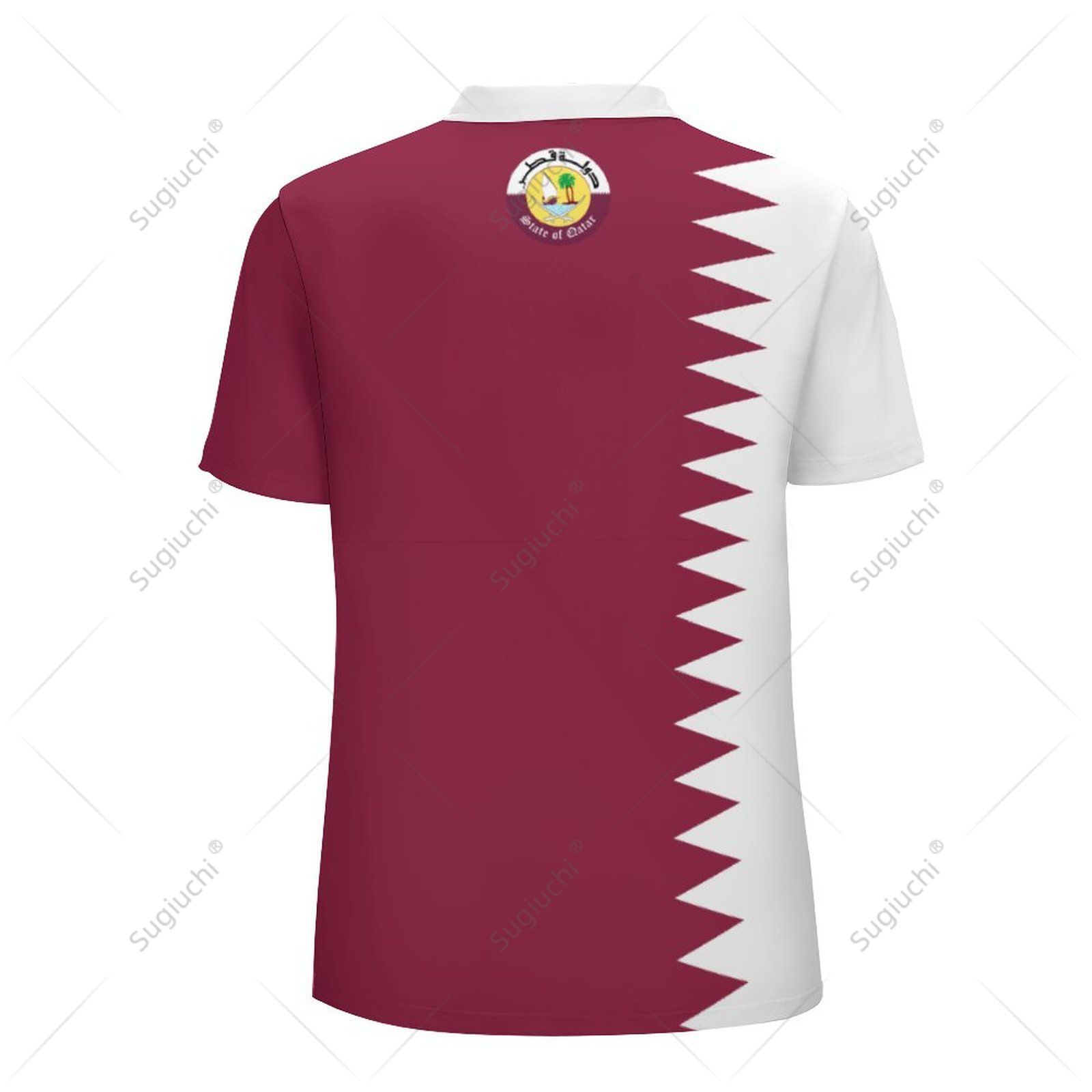 Unisex Polo Shirt Qatar Flag 3 - 3D Printing Qatar 评论和价格