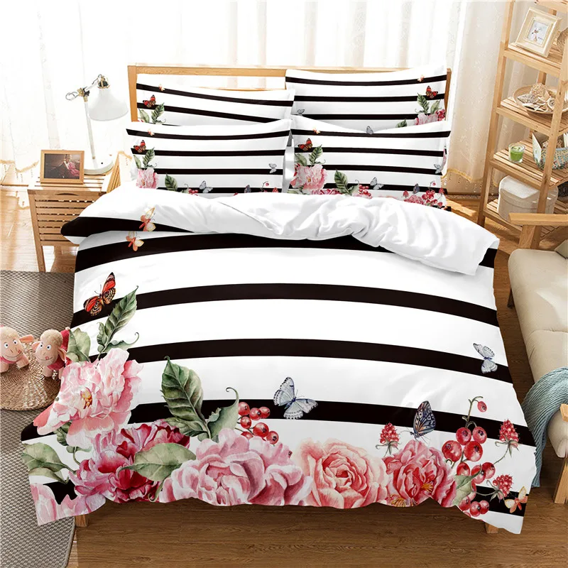 Flowers Bedding Set Duvet Cove - 3D Printing Drawing 评论和价格