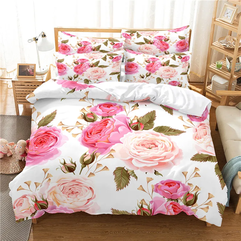 Flowers Bedding Set Duvet Cove - 3D Printing Drawing 评论和价格