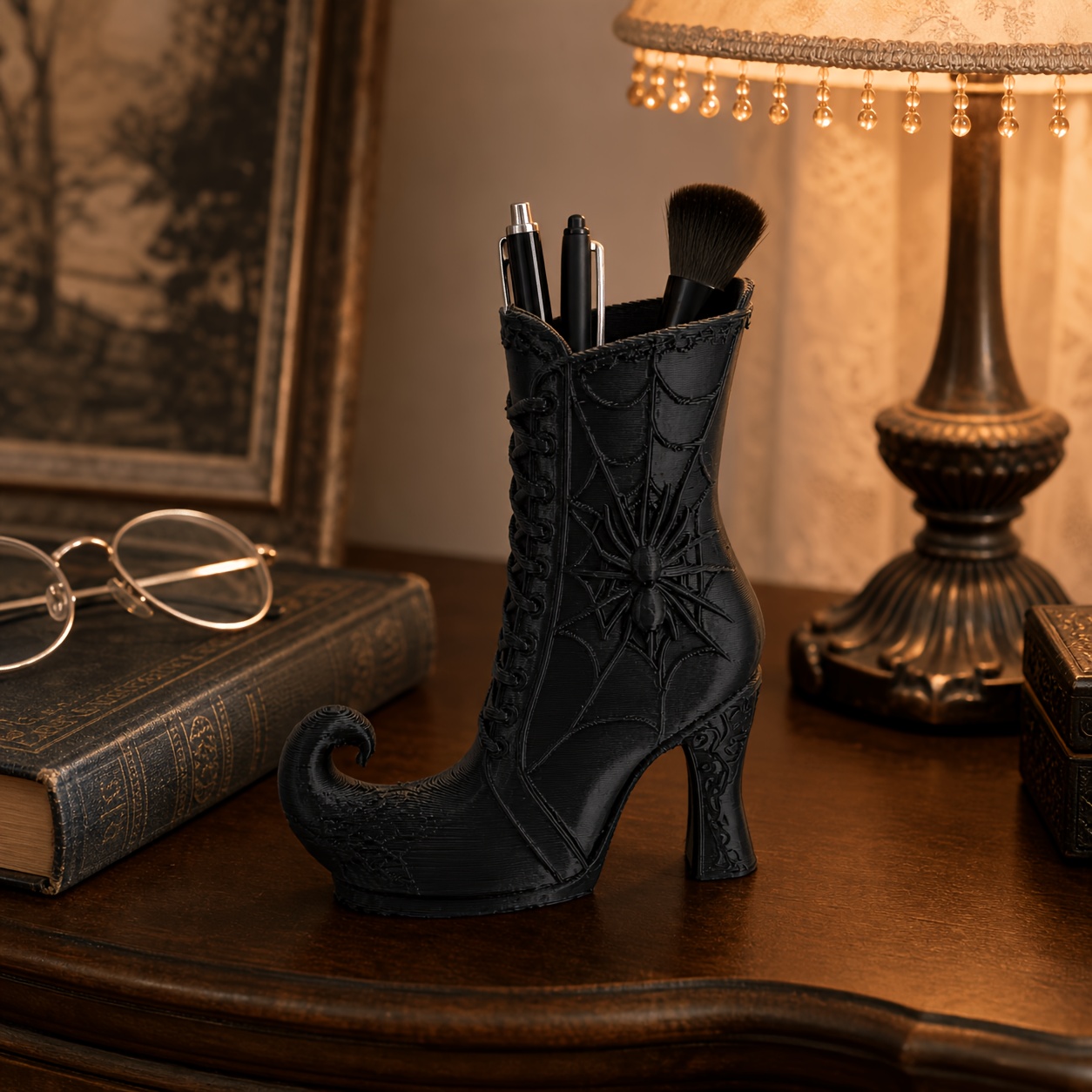 Gothic Witch Boot Pen Holder w - 3D Printing Pen For Adults 评论和价格